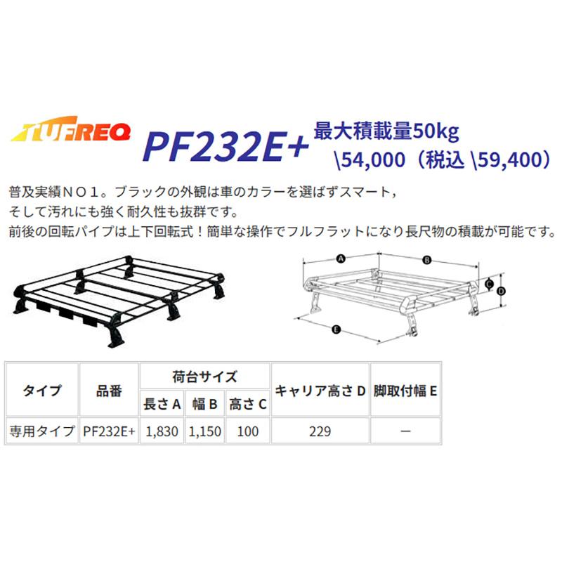精興工業 NV150 AD Y12 ルーフキャリア TUFREQ タフレック PF232E+