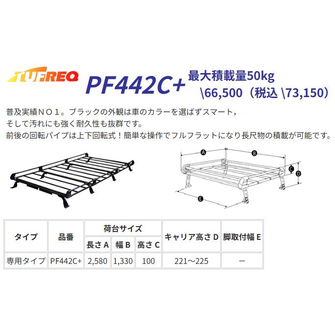 精興工業 NV350 キャラバン E26 ルーフキャリア TUFREQ タフレック