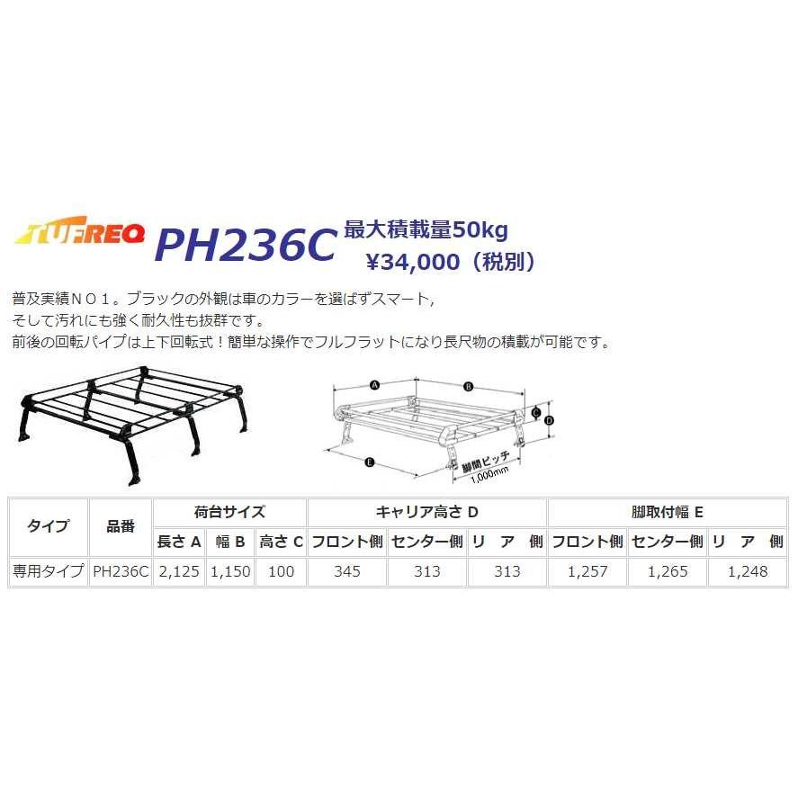 アトレーワゴン S320G S330G ルーフキャリア TUFREQ タフレック 精興工業 PH236C スタンダードモデル Ｐシリーズ 6本足  送料無料 条件有 :PH236CS320G:クルマノブヒンヤ ヤフー店 - 通販 - Yahoo!ショッピング