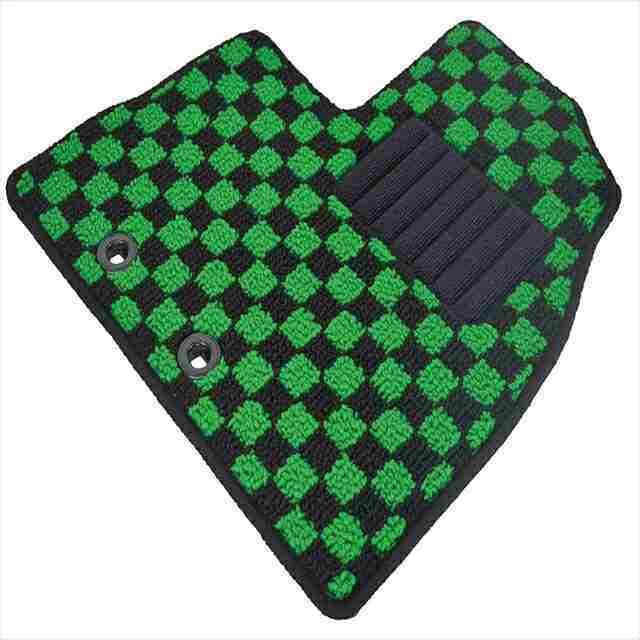 フロアマット(1台分) ダイハツ ムーヴコンテ チェック柄グリーン