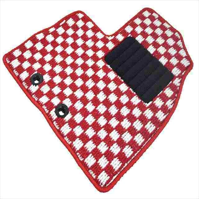 フロアマット(1台分) マツダ ビアンテ チェック柄紅白