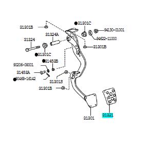 トヨタ TOYOTA 純正部品 クラッチペダル ブレーキ ペタル パッド トヨタ TOYOTA 純正部品 クラッチペダル ブレーキ ペタル パッド