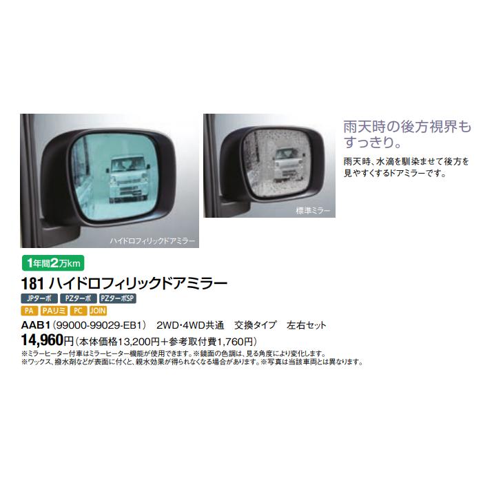 スズキ ハイドロフィリックドアミラー ハスラーMR52S・MR92S スズキ ハイドロフィリックドアミラー ハスラーMR52S・MR92S