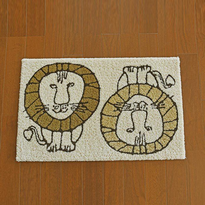 Lisa Larson 玄関マット ツインライオン 50×80 cm 洗える 日本製 Lisa Larson 玄関マット ツインライオン 50×80 cm 洗える 日本製