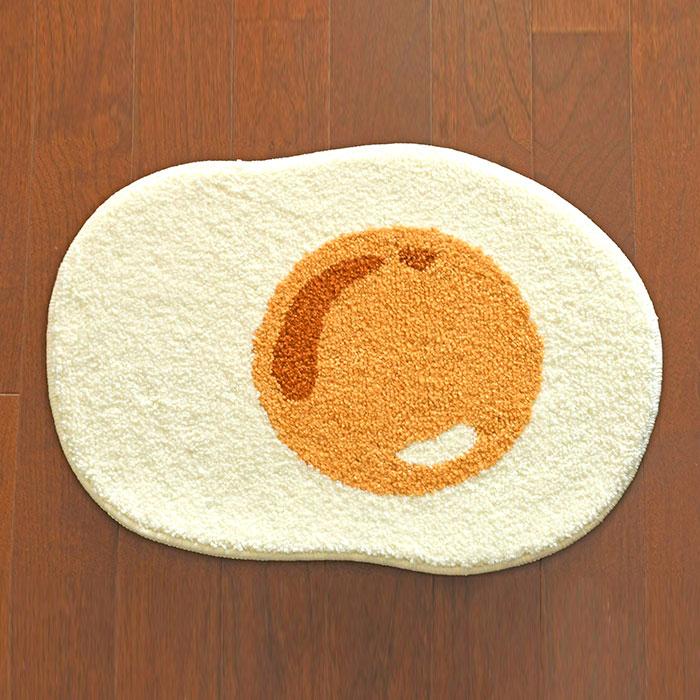 Gre-One（グレワン） 玄関マット 目玉焼き 40×60 cm 洗える 滑り止め