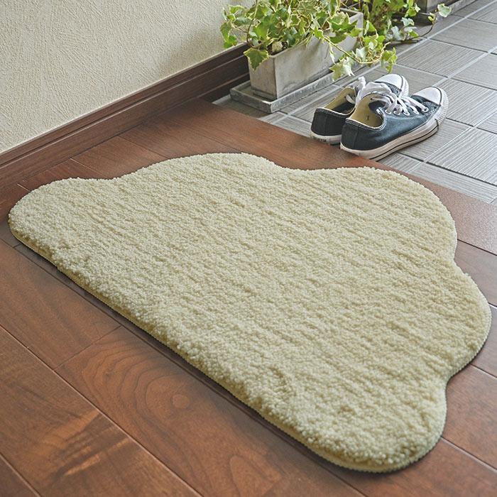 玄関マット くも 45×75 cm 洗える 滑り止め 変形 雲 デザイン