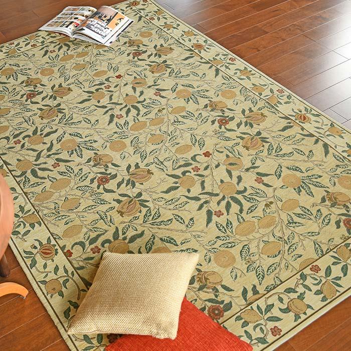 ラグ フルーツ KF1706A 200×280 cm ベルギー製 ゴブラン織 ラグマット カーペット William Morris ウィリアム・モリス 送料無料の画像