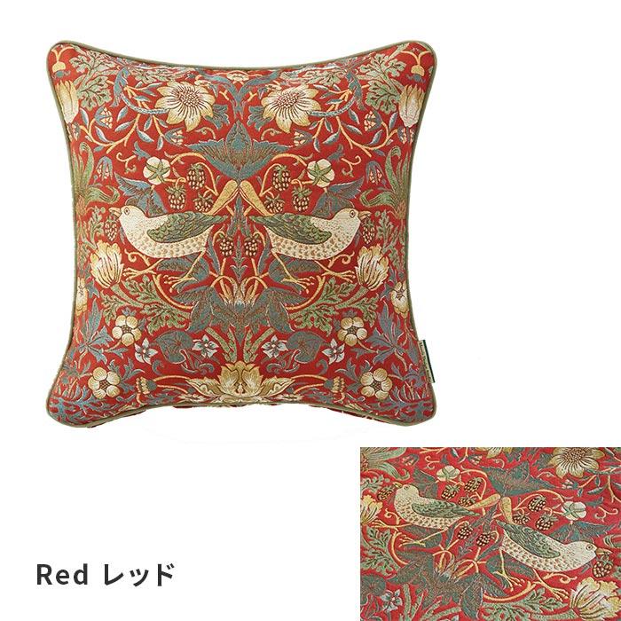 クッションカバー 中材セット いちご泥棒 LL1710 45×45 cm 洗える 日本製 川島織物セルコン ジャガード織 高級 生地 ウィリアム モリス 送料無料の画像