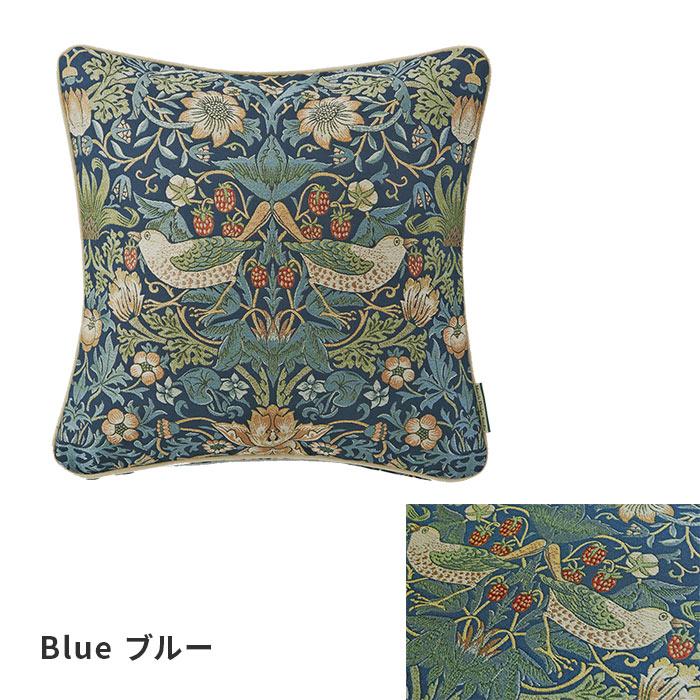 クッションカバー 中材セット いちご泥棒 LL1710 45×45 cm 洗える 日本製 川島織物セルコン ジャガード織 高級 生地 ウィリアム モリス 送料無料の画像