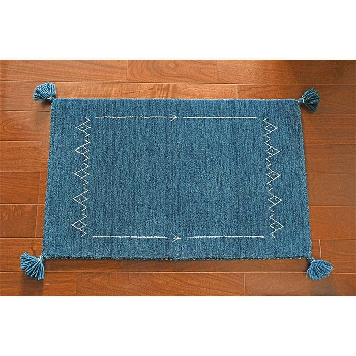 417 【送料無料】 インド手織緞通 玄関マット インド ギャベ 50×83 417 【送料無料】 インド手織緞通 玄関マット インド ギャベ 50×83