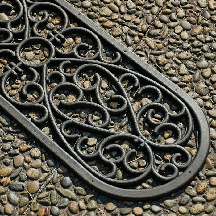 HAGiHARA 屋外 玄関マット CE-6713 25×75 cm 楕円 オーバル