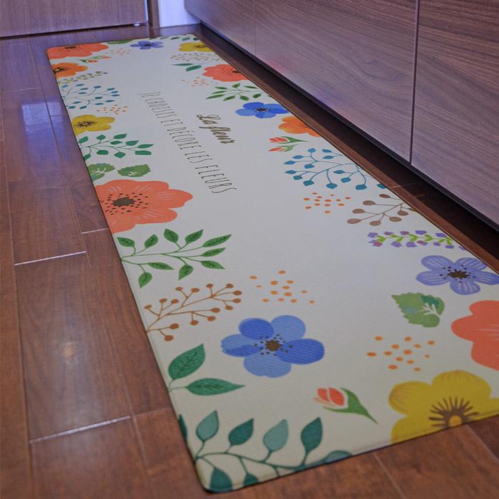 キッチンマット デコーレ 45×180 cm PVC マット 撥水 サッと 拭ける 北欧 ボタニカル 柄 送料無料｜carpet-ishibashi｜09