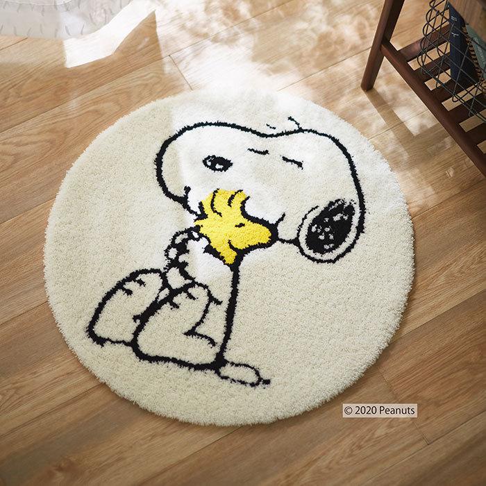 SNOOPY（スヌーピー） 玄関マット クロースフレンドマット 円形 65×65