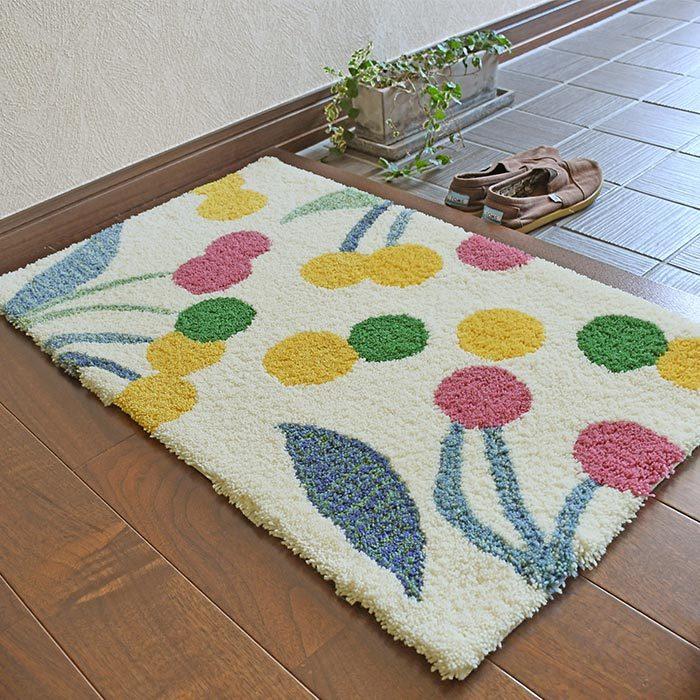 スミノエ 玄関マット ポポロマット 45×75 cm 防ダニ 滑り止め 北欧