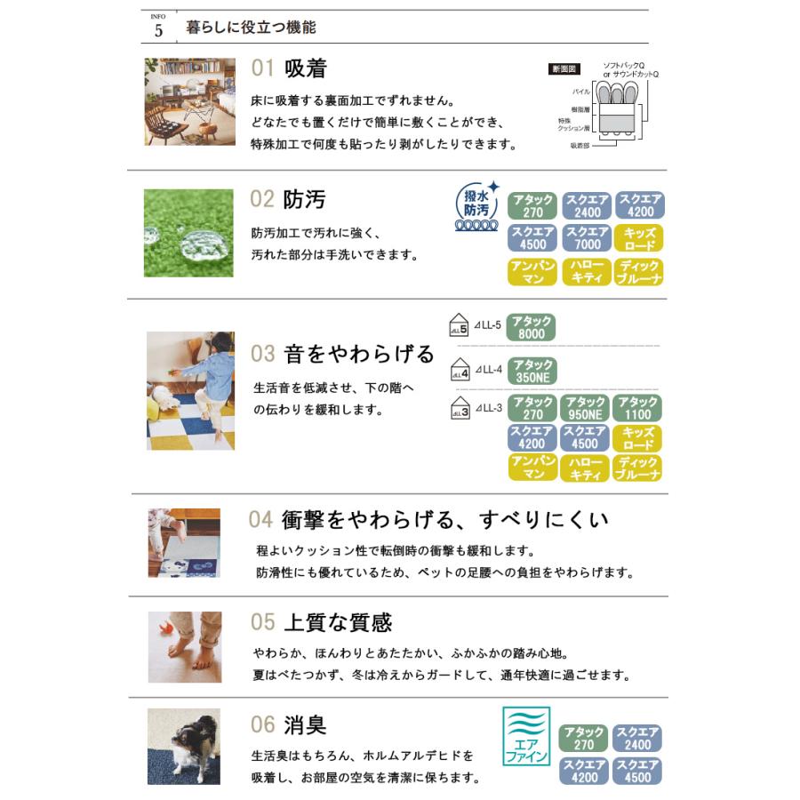 東リ タイルカーペット 洗える ファブリックフロア アタック350NE