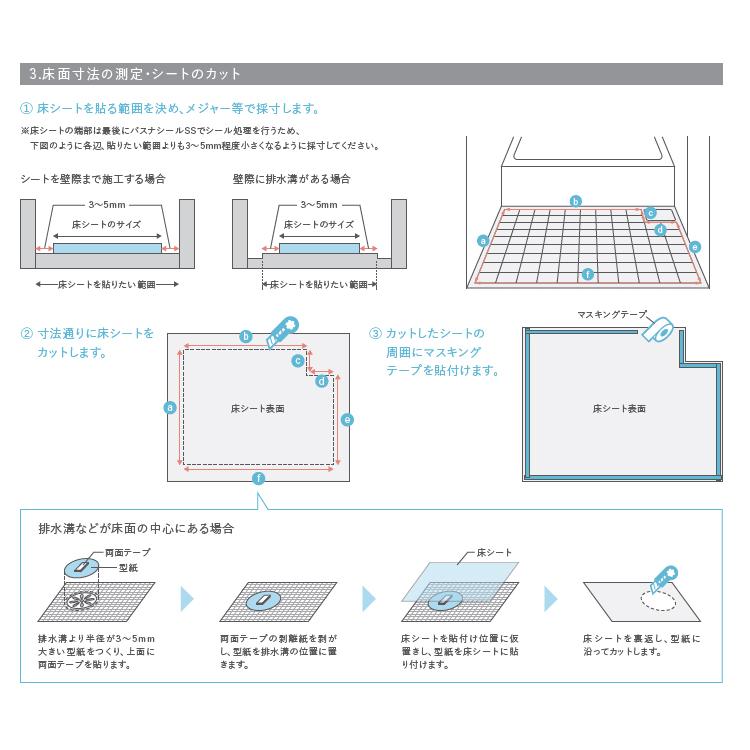 東リ  バスナFA施工材料パック 1.バスナセメントEPO 2.バスナシールSS 3.クイックレベラー 4.かくはん容器 5.ヘラ 6.ハケ 7.マスキングテープ 7点セット｜carpetcollection｜04