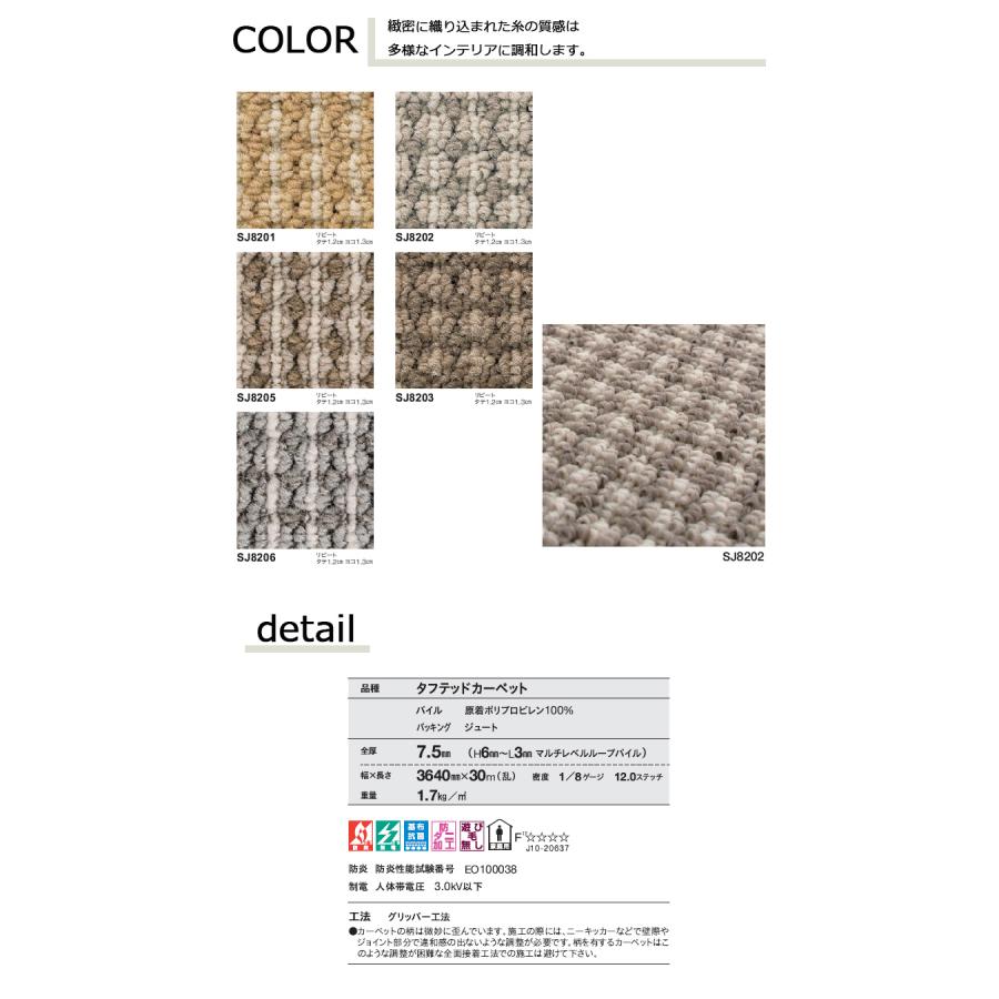 東リ（TOLI） 多機能カーペット セグエ 176cm×261cm（江戸間約3畳