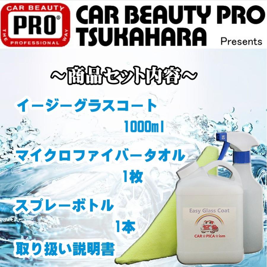 イージーグラスコート 1000ml 簡単 超撥水 大容量 30回分 業務用 ガラスコーティング剤 ワックス 車 スマホ コーティング メンテナンス プロ 最強｜carpicaism｜02