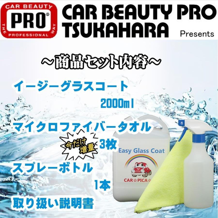 ガラス系コーティング剤 2L 艶出し 撥水 レジン配合 ワックス 業務用に イージーグラスコート 2000ml 簡単 超撥水 大容量 60回分 業務用