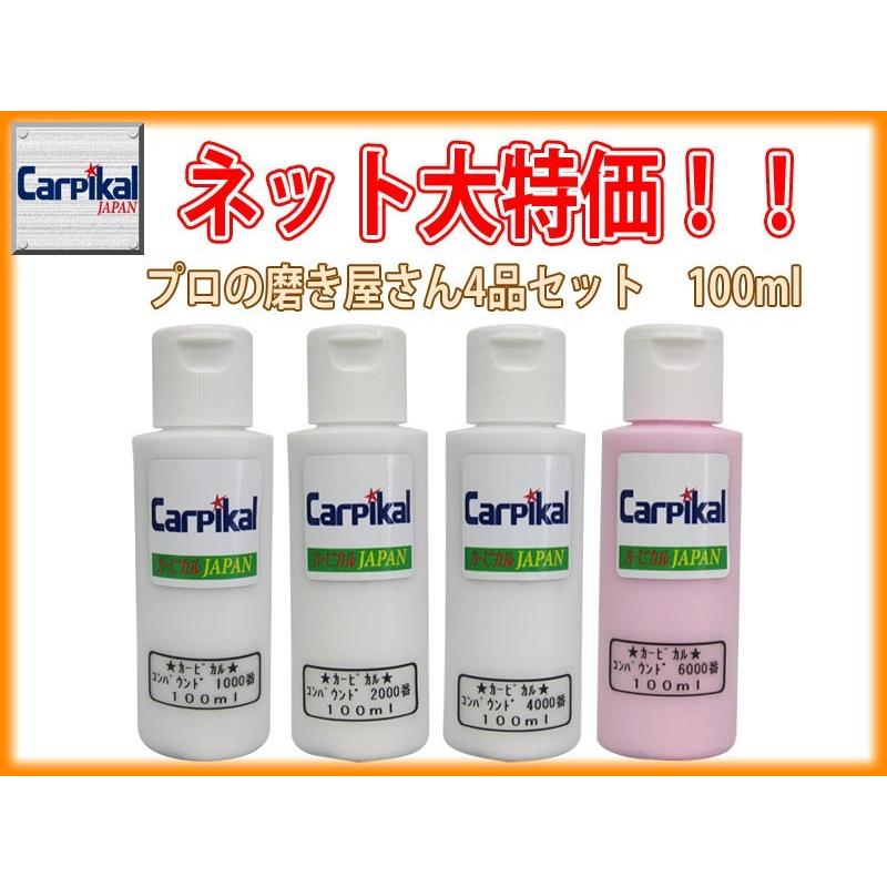カーピカル 業務用 コンパウンド 4品セット (100ml) 1000番 粗目~6000