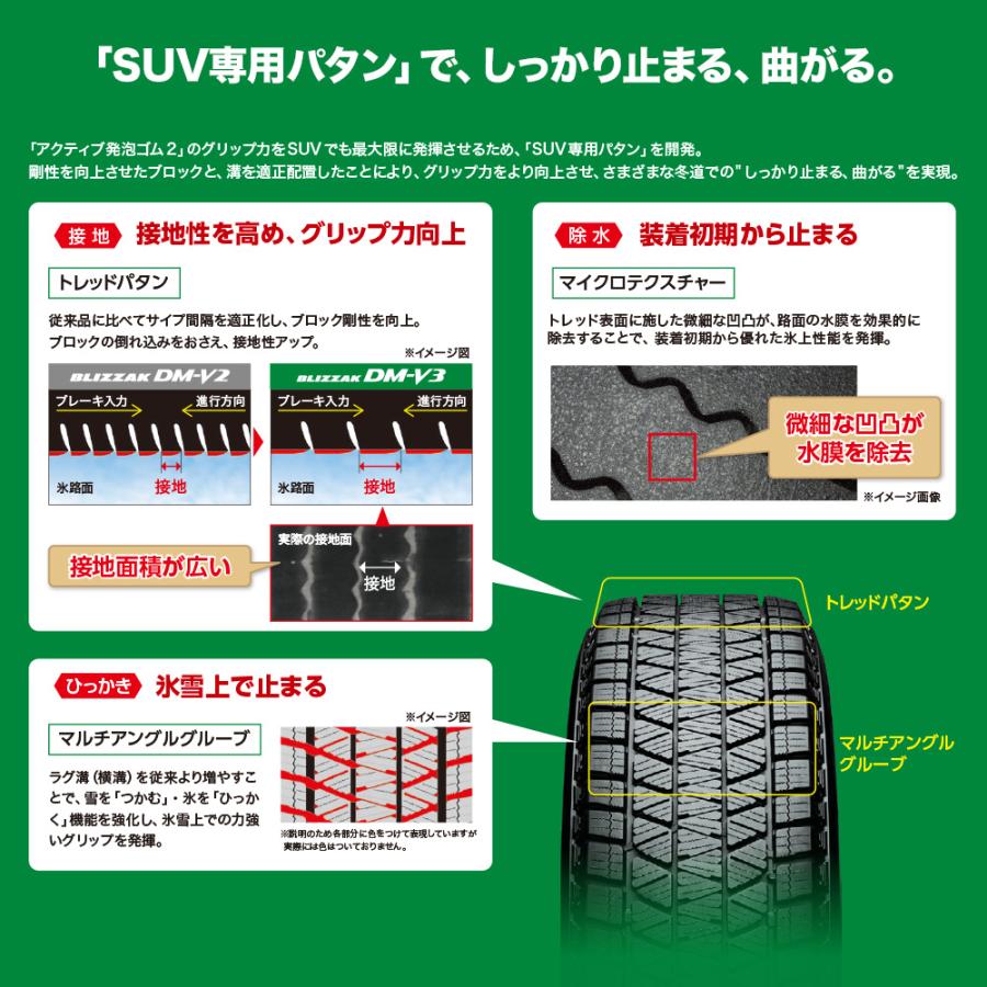 BRIDGESTONE ブリヂストン BLIZZAK ブリザック DM-V3 225/60R17 99Q  スタッドレスタイヤ単品(1本〜)_2