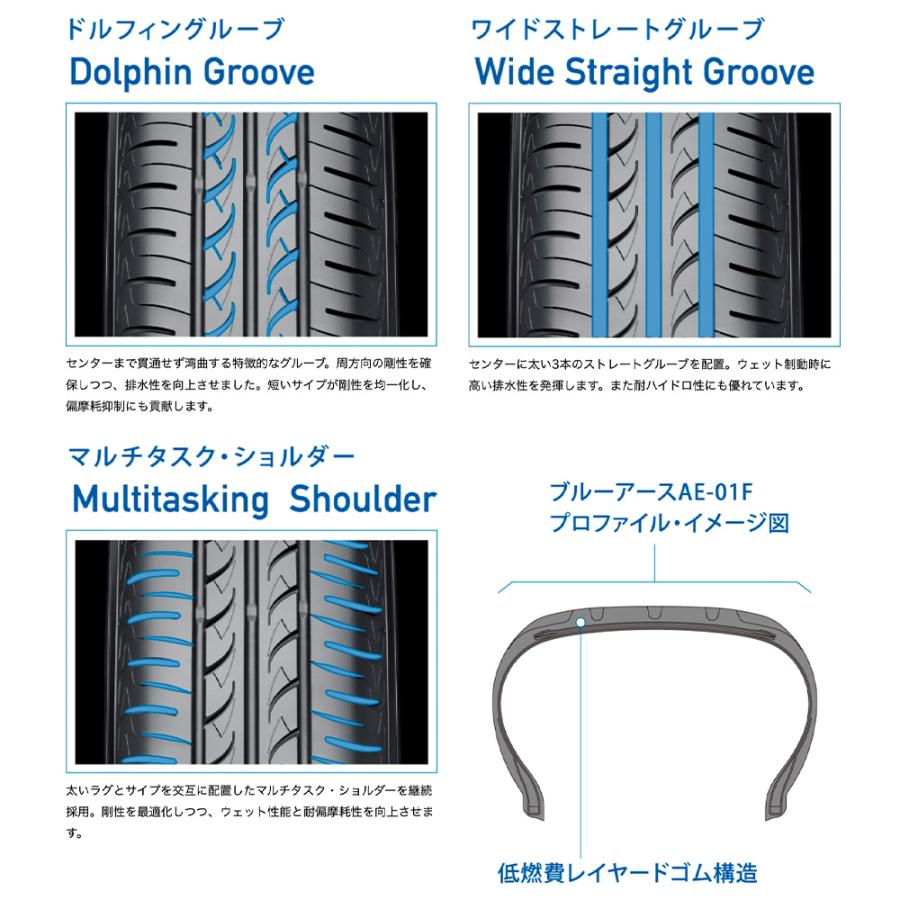 サマータイヤ ホイール4本セット BADX ロクサーニスポーツ SP10 ヨコハマ BluEarth ブルーアース (AE-01F) 185/55R16｜carport-maluzen｜03