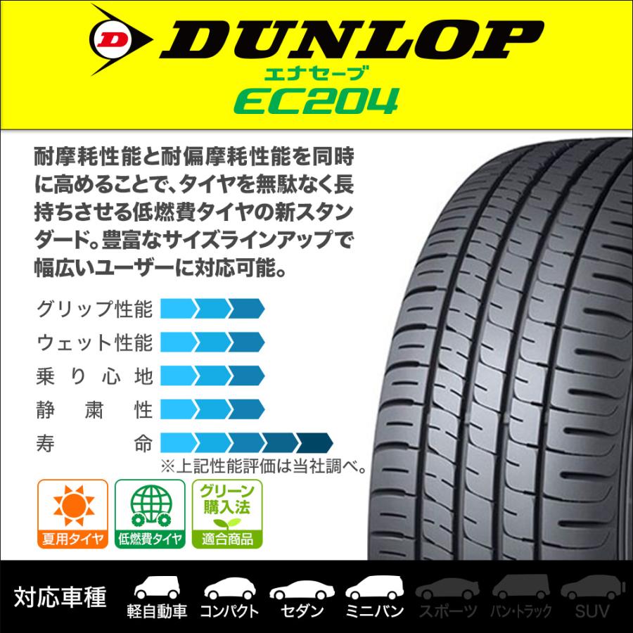 サマータイヤ ホイール4本セット ウェッズ ライツレー KC ダンロップ ENASAVE エナセーブ EC204 155/55R14｜carport-maluzen｜02