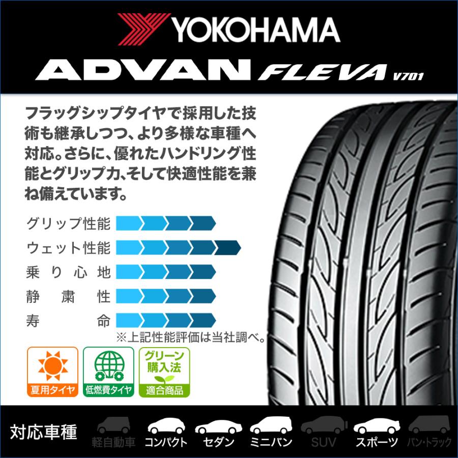 サマータイヤ ホイール4本セット エンケイ PF01 ヨコハマ ADVAN アドバン フレバ V701 165/55R15の画像