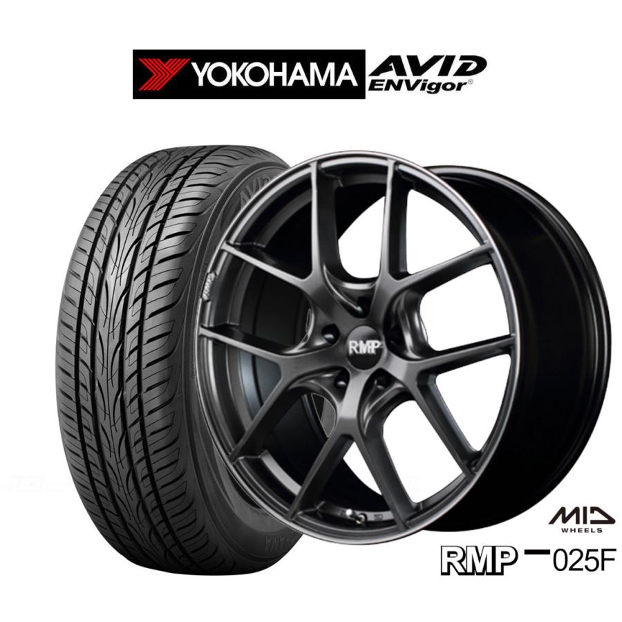 【美品】MID RMP 025F 245/45/18レグノタイヤ付き4本セット MID RMP 025F 18インチ 8.0J ブリヂストン REGNO レグノ GR-XIII