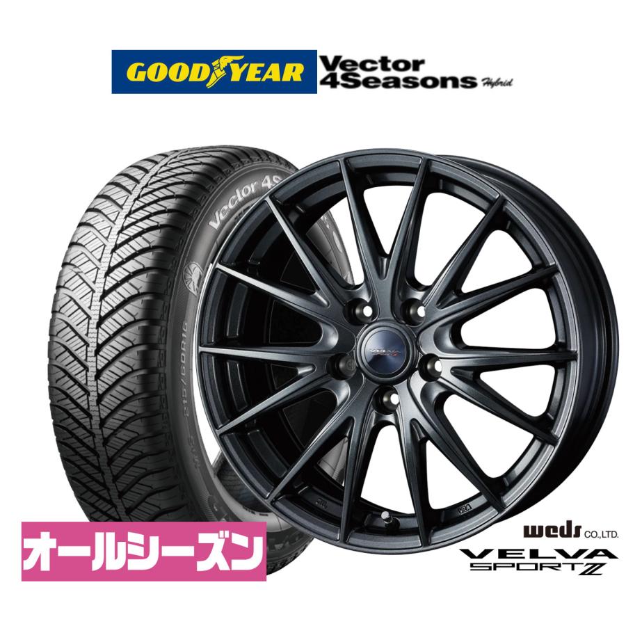 オールシーズンタイヤ ホイール4本セット ウェッズ ヴェルヴァ SPORT2 (スポルト2) グッドイヤー VECTOR ベクター 4Seasons ハイブリッド 215/50R17 set