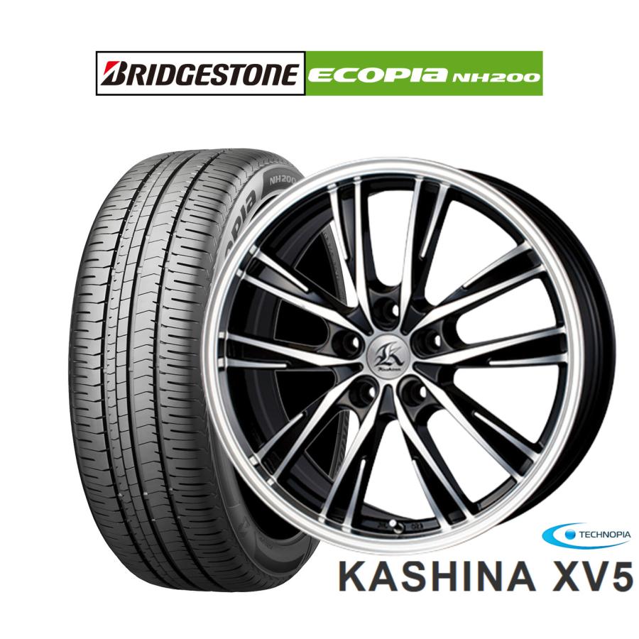 ブリヂストン エコピア 195/60R17 ホイールセット サマータイヤ ホイール4本セット テクノピア カシーナ XV-5