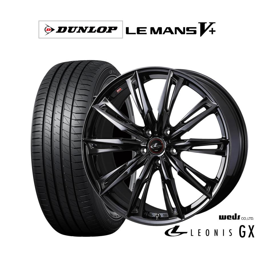 送料無料LEONIS 18インチ235 45 R18レオニス タイヤつきホイール WEDS 235/45R18 LEONIS GX BK/SC RED 18インチ 5穴 114.3/100 7J/8J