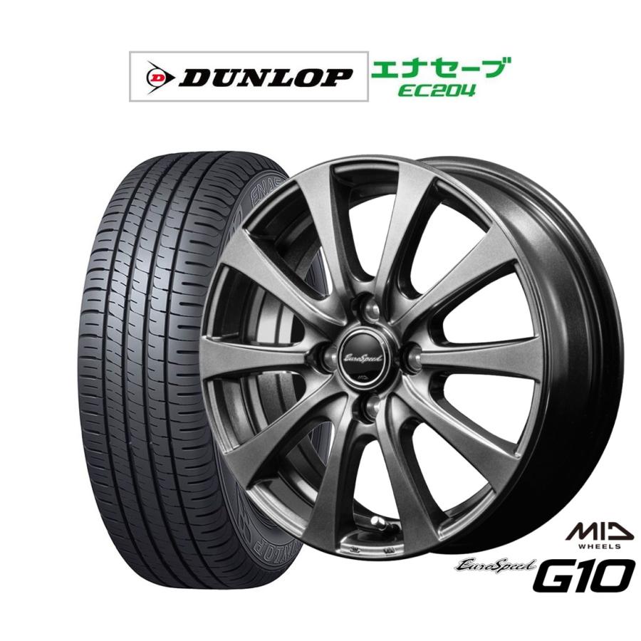 サマータイヤ ホイール4本セット MID ユーロスピード G-10 ダンロップ 