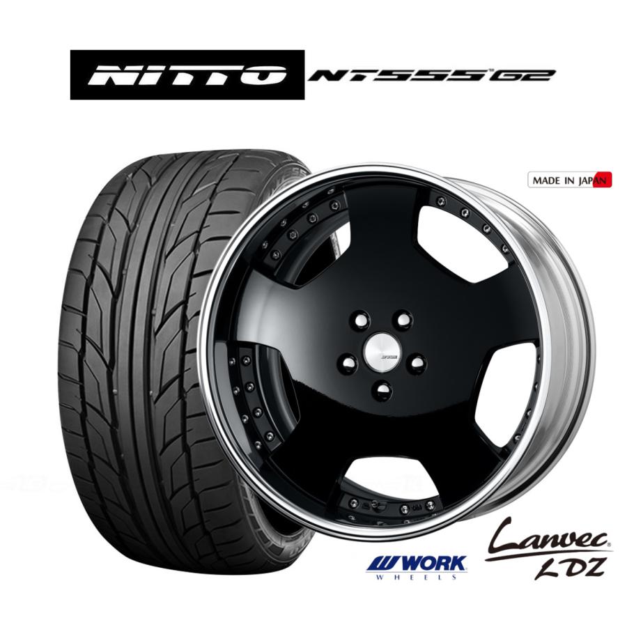 【NITTO 245/35R19】夏タイヤ【WORK LD1 ランベック 19インチ 9.5/8.5J5HPCD114.3+42/+39】深リム ディッシュ クラウン フーガ等　(VTA413) クレジットカード QR決済可能 WORK ノア VOXY ステップワゴン エスクァイア 他 19インチ ワーク
