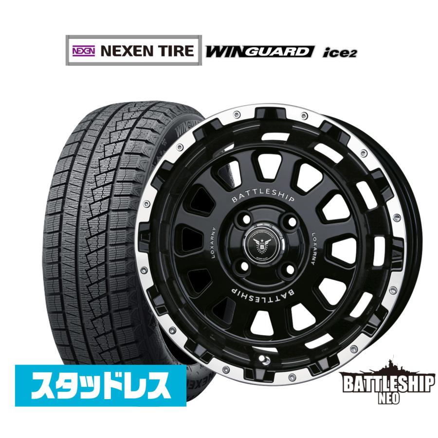 ロクサーニ スタッドレスタイヤ ホイール4本セット BADX バトルシップ