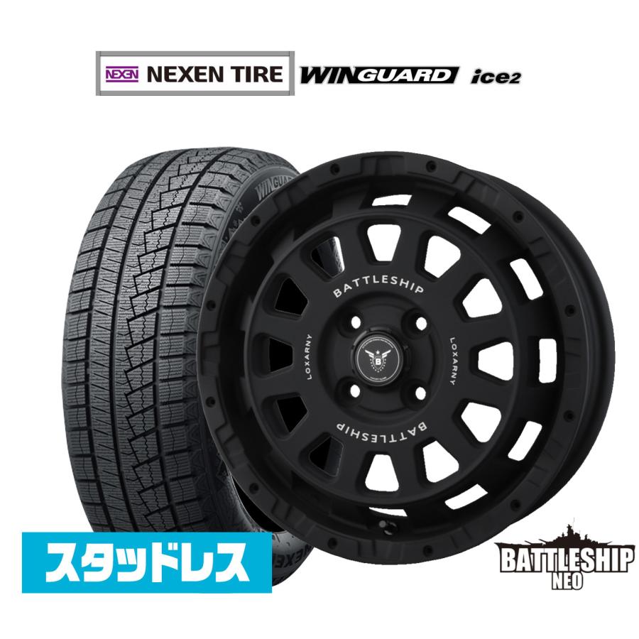 ロクサーニ スタッドレスタイヤ ホイール4本セット BADX バトルシップ