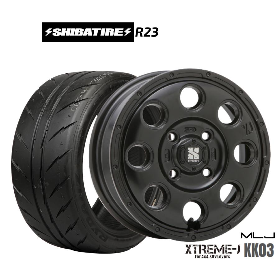 シバタイヤ　13インチ ホイールセット 155/65R13 サマータイヤ ホイール4本セット MLJ エクストリーム KK03 SHIBATIRE