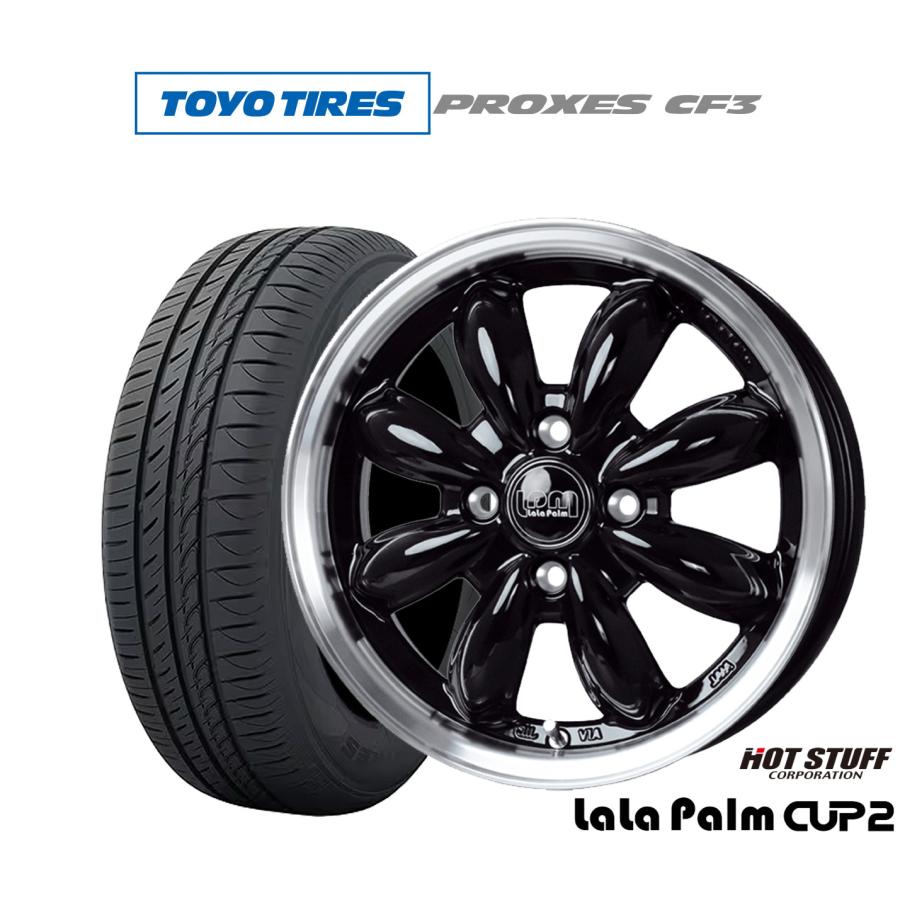 [km②]ララパーム タイヤ・ホイール4本セット 155/65R13 HOT STUFF（ホットスタッフ） サマータイヤ ホイール4本セット