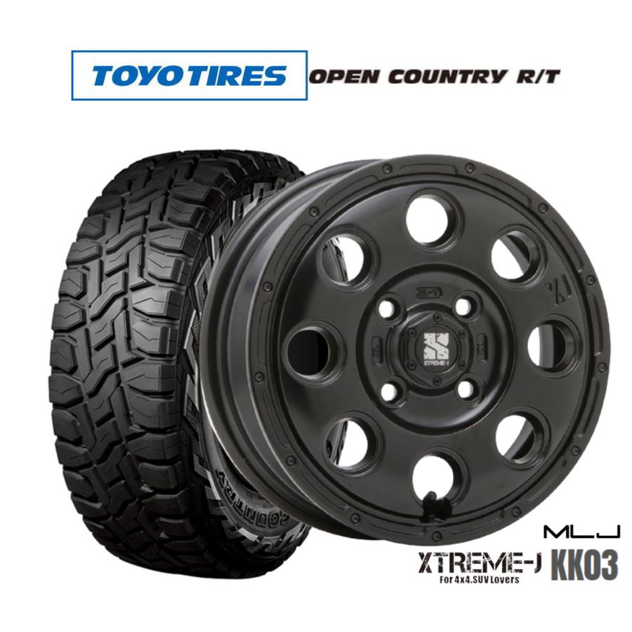 145/80R12 アルみホイール4本セット OPEN COUNTRY オフロードタイヤ ホイール4本セット MLJ エクストリーム KK03