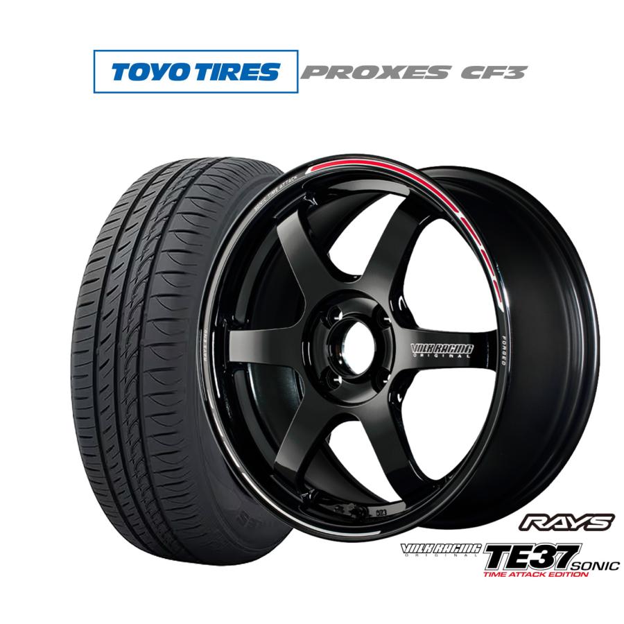 RAYS TE37SONIC　タイヤ,ホイールセット、ボルト付き RAYS サマータイヤ ホイール4本セット レイズ ボルクレーシング