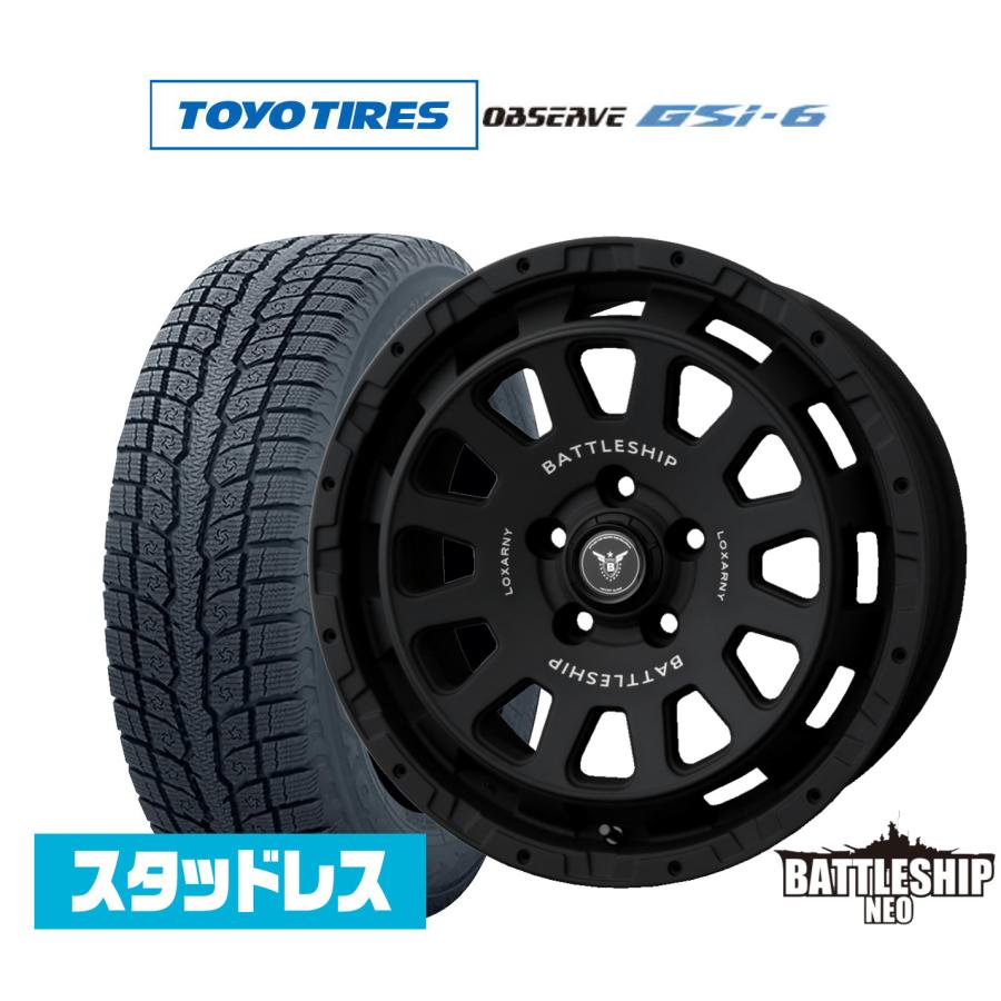 ロクサーニ スタッドレスタイヤ ホイール4本セット BADX バトルシップ 