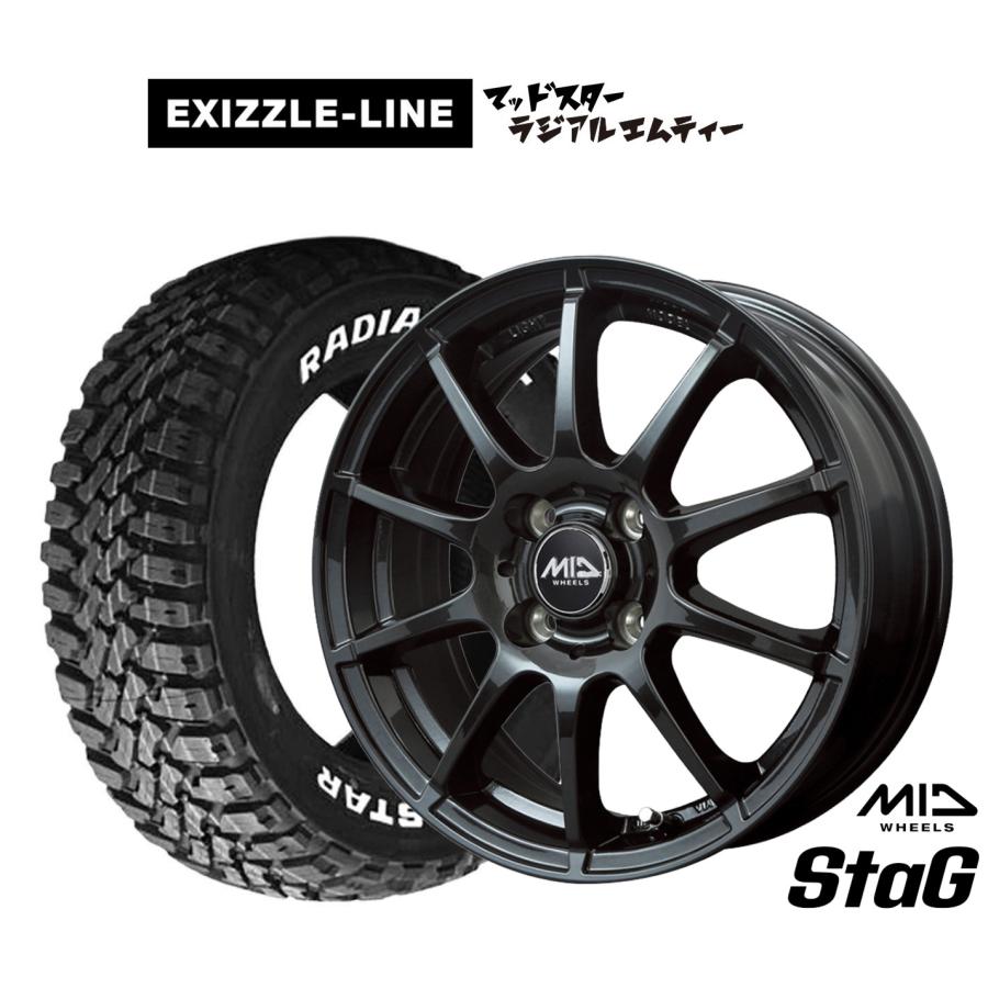 サマータイヤ ホイール4本セット MID ホイールズ スタッグ エクシズル 