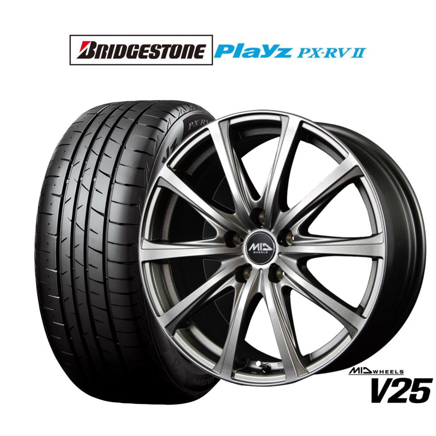 サマータイヤ ホイール4本セット MID ホイールズ V25 ブリヂストン 