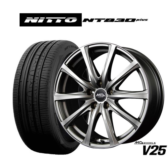 サマータイヤ ホイール4本セット MID ホイールズ V25 NITTO NT830 plus 