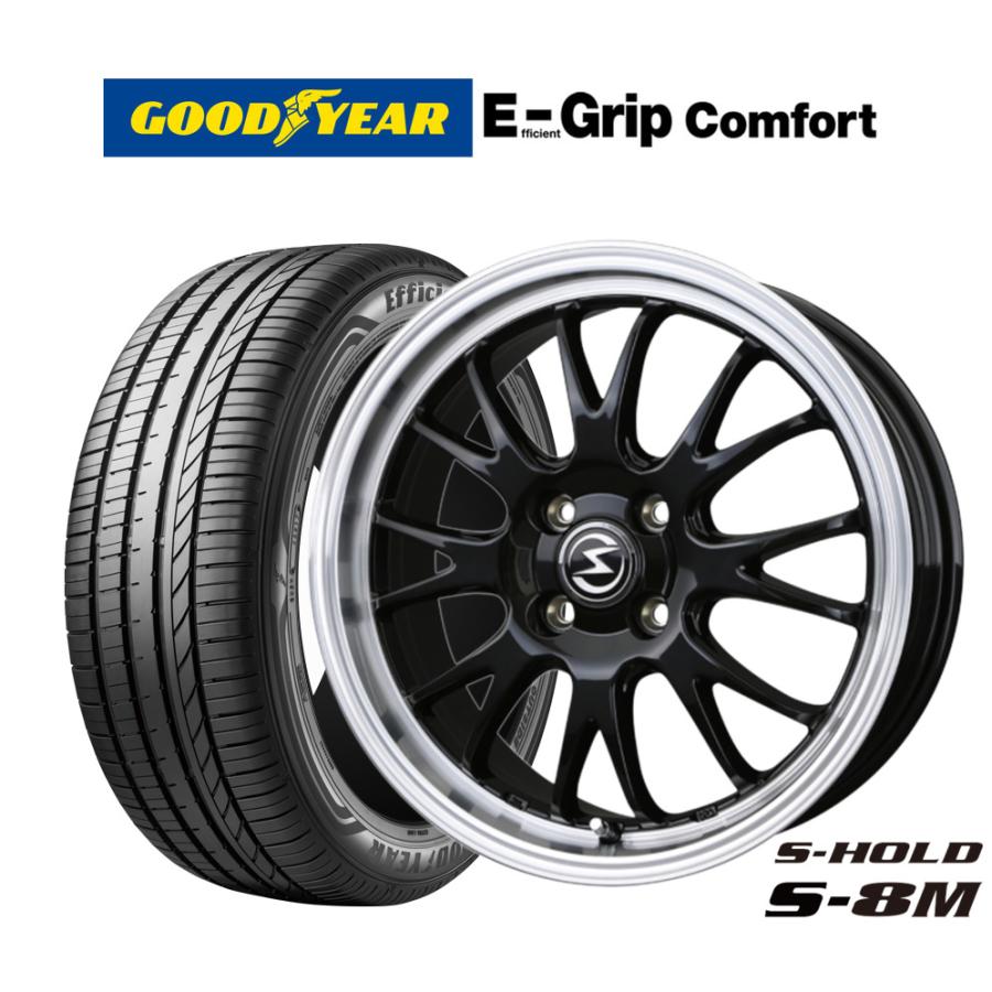 ４本ホイール　S-HOLD 16インチ 　タイヤ165/45r16 4本セット サマータイヤ ホイール4本セット BADX エスホールド S-8M グッドイヤー