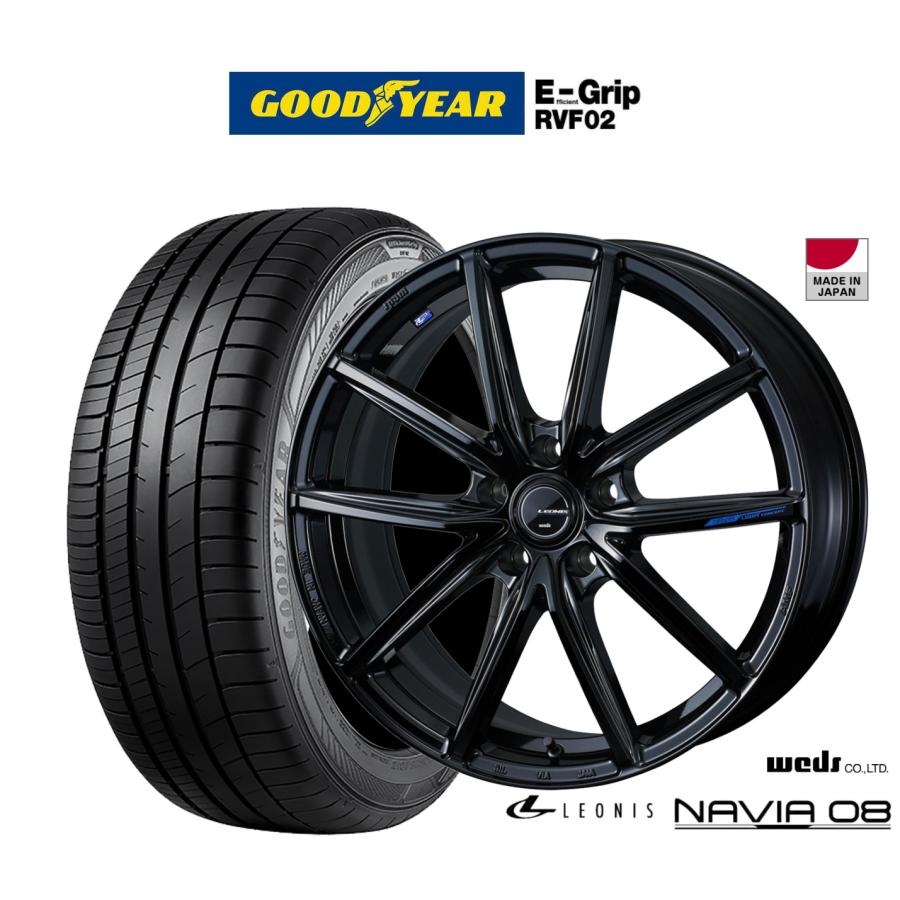 Weds レオニス 19インチ 225/45R19 4本セット ヨコハマRV02 WEDS（ウェッズ） サマータイヤ ホイール4本セット レオニス ナヴィア