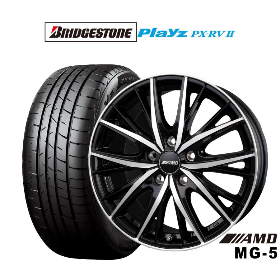 BRIDGESTONE playz 225/55R18 タイヤ・ホイールセット サマータイヤ ホイール4本セット BADX AMD MG-5 ブリヂストン PLAYZ