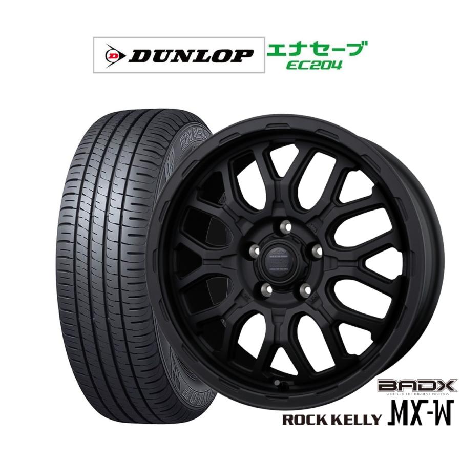 サマータイヤ ホイール4本セット BADX ロックケリー ROCK KELLY MX-W ダンロップ ENASAVE エナセーブ EC204 ...