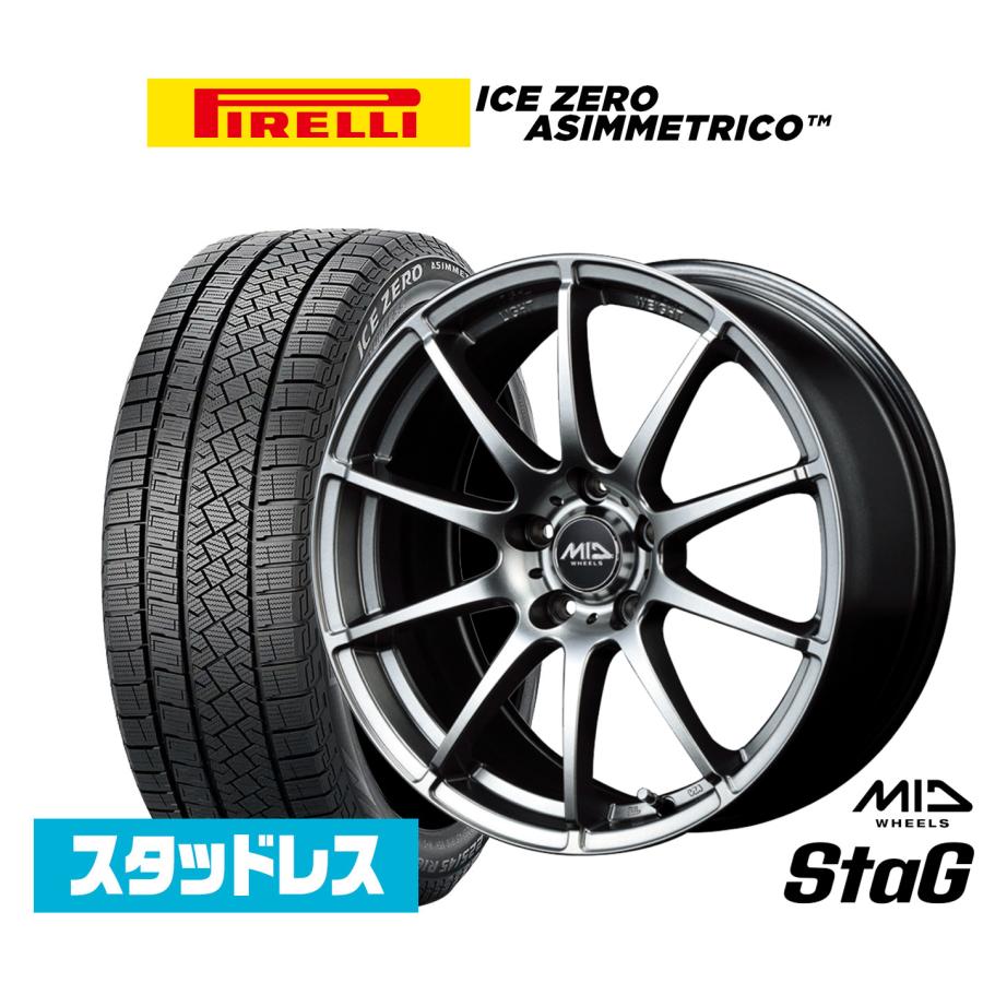 スタッドレスタイヤ ホイール4本セット MID ホイールズ スタッグ 