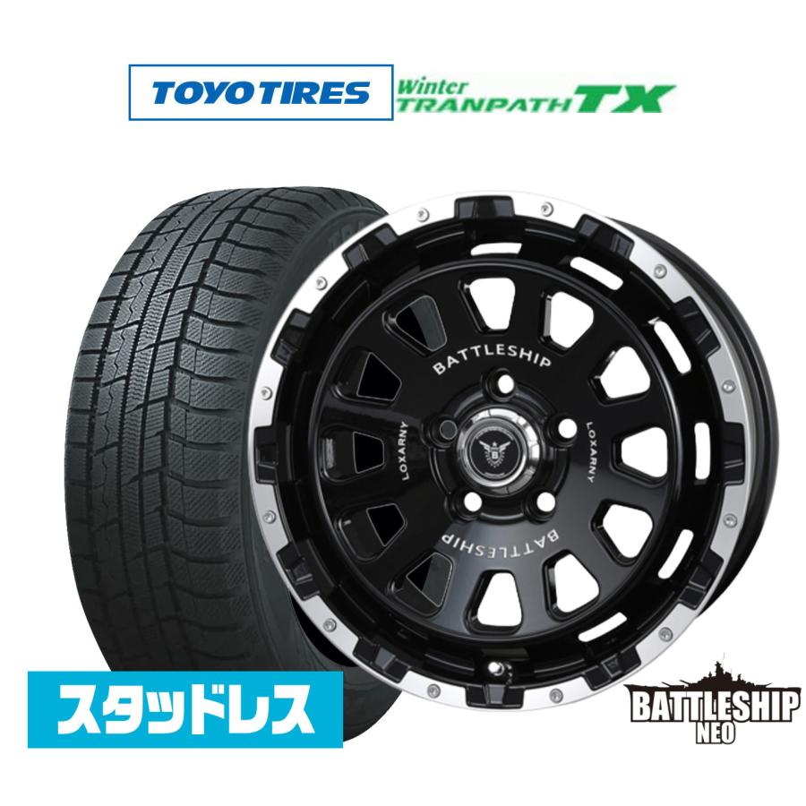 ロクサーニ スタッドレスタイヤ ホイール4本セット BADX バトルシップ